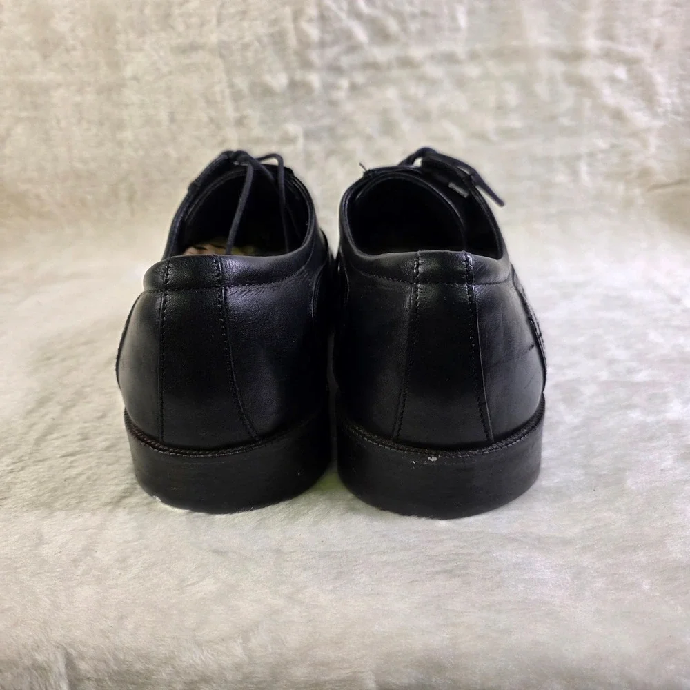 Aldo Oxford Dress Shoes Black Leather Square Toe Romania Mens 46 12